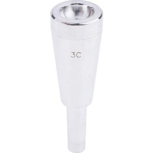 Heavy 3C Rich Tone Bullet Shape Trumpet Mouthpiece Accs Copper Alloy Silver