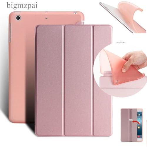 For New iPad 9.7 2018 6th Generation PU Leather Ultra Slim Smart Cover TPU soft shell For apple iPad 2017 5th tablet case /A1822