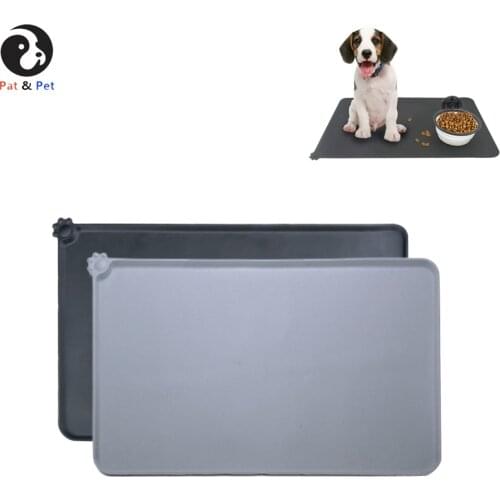 Waterproof Pet Mat for Dog Cat Solid Color Silicone Pet Food Pad Pet Bowl Drinking Mat Dog Feeding Placemat Easy Washing