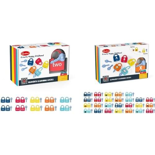 Alphabet Lock Key Matching Educational Toys Locks With Keys Toys Number Matching Locking Kids Learning Word Cognition Toys