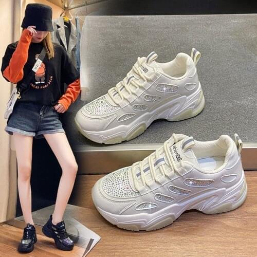 2021autumn New Sneakers Women All-match Breathable Thick-soled Heightened Show Leg Length Casual Shoes Vulcanize Shoes Women