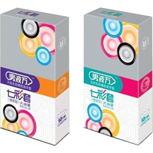 10pcs/box Colorful Sexy Latex Pleasure Nautural Rubber Penis Condoms Men Sex Erotic Contraception Condom Adult Sex Products