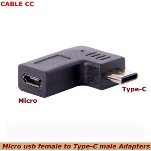 90 degree right angle USB 3.1 Type C male to Micro USB female converter adapter, suitable for Samsung S9 S8 Note 9 smartphone