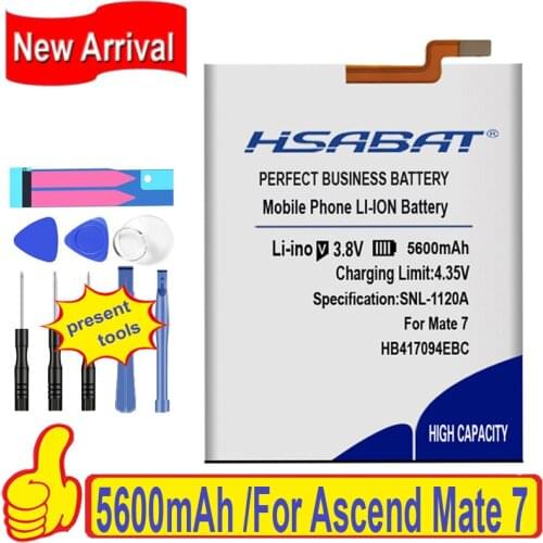 HSABAT 5600mAh HB417094EBC Battery Use for Huawei Ascend Mate 7 Battery Mate7 MT7 TL00 TL10 UL00 CL00