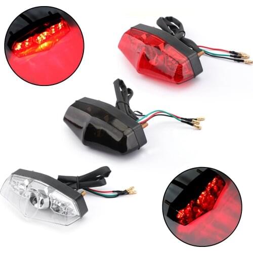 Areyourshop ABS Motorcycle LED Red 12V Brake Stop Running Rear Tail Light Lamp Universal Motorbike Light