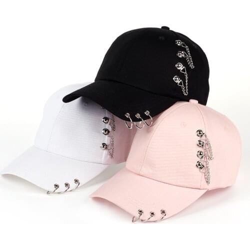 2017 new style hot selling iron ring zipper Hats adjustable Baseball cap unipue style unisex Hip hop snapback cap hats