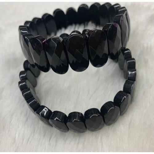 Black tourmaline stone beads bracelet natural gemstone bracelet DIY jewelry for woman for gift wholesale
