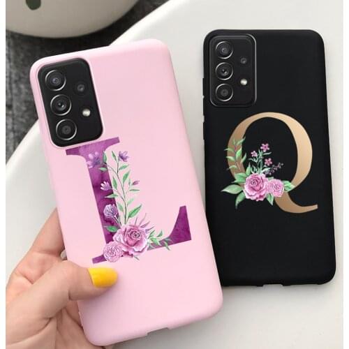 For Samsung Galaxy A72 Case A725F Cute 26 Letters Cover Soft Silicone Phone Cases For Samsung A72 A 72 5g A726B Shockproof Coque