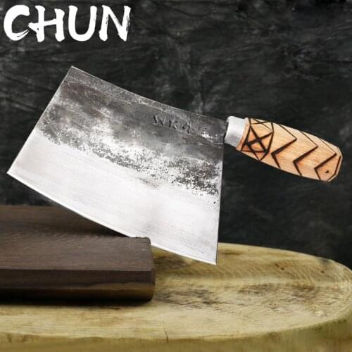CHUN 1CM Blade Chopping Knife Forged Kitchen Knives Easy Cut Bone Chopping Knife High Hardness Blade Kitchen Cutter Big Bone