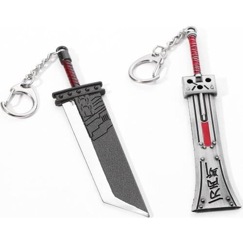 Final Fantasy VII Sword Keychain Men Remake Zack Fair Weapon Sword of Armor Break Key Ring Metal Game llaveros Gifts