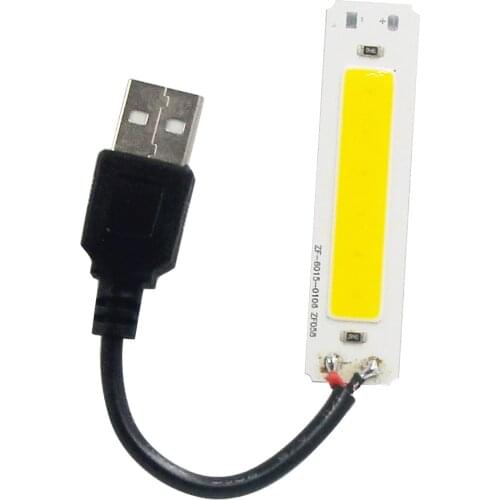 Hot sale DENBOSS 2020 new 60mm 15mm LED COB Strip for work lamp 2W 5V DC Warm cold White COB LED Light for USB DIY