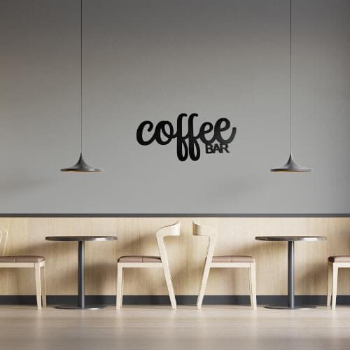 HLO 2021 Coffe Bar Decoration Black Wooden Wall Art Quality Material Stylish New Modern For Kitchen Reasoneble Price