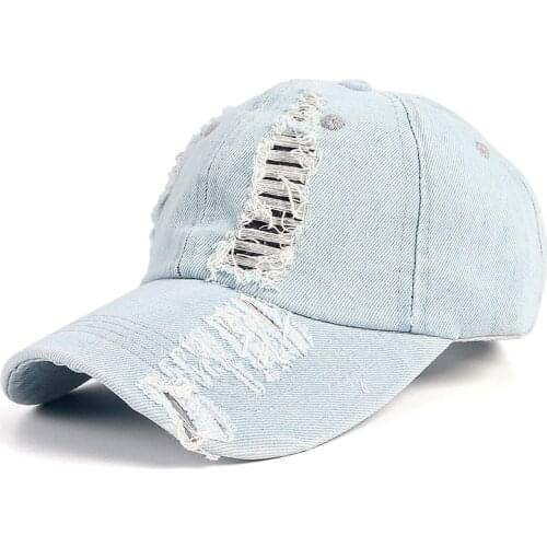 Trend Hole Denim Haseball Caps Women Men 2020 Cotton Summer Hip Hop Sport Hats Outdoor Snapback Cap Korean casquettes homme