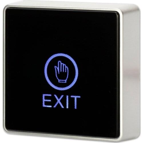 Door Exit Button Blue Lighting Touch Type Access Control Switch Open Door Release Black Color