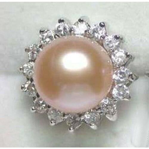 Hot sell Abnormal Black Pearl Inlay Crystal Ring Size:7-9 AAA >Bridal jewelry free shipping