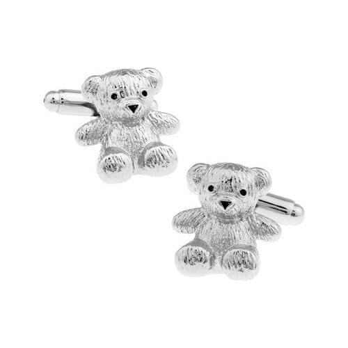 Lovely Teddy Bear Modeling Cufflinks for Mens High Quality Lifelike Animal Cuff links Fashion cute luxury Brand Jewelry