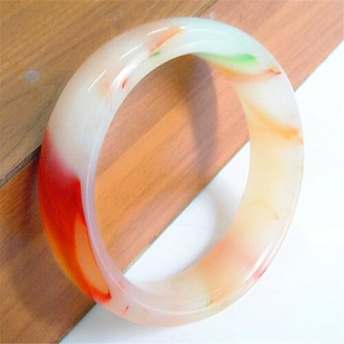 Natural Beautiful High-Grade Red Jade Agate Bracelet Bangle Women Jewelry Gifts