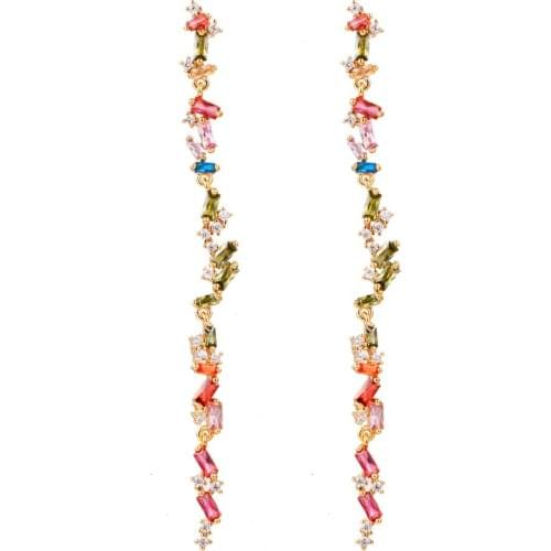 Bettyue Charming Jewelry For Women In Fashion Party Colorful Long Earring With Cubic Zircon Distinctive Dress-up Wedding Gift