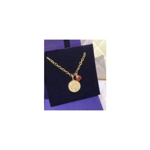 New Original Crystals from Swarovskis Cute ladybug necklace female disc pendant Fine Jewelry For Women Christmas Party