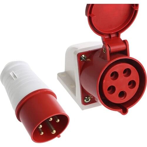 32 Amp 5pin Industrial Plug 240-415V Weatherproof IP44 3P+N+E 32A N58A