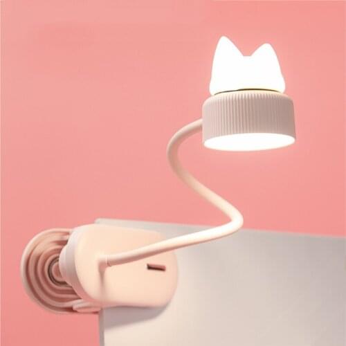LED clip table lamp touch dimmable cartoon style rechargeable desk lamp eye protection children reading book light