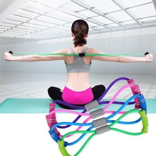 8 Word Chest Fitness Gum Rubber Latex Resistance Fitness Equipment Stretch Sport Training Elastic Band Slimming Accessories 6