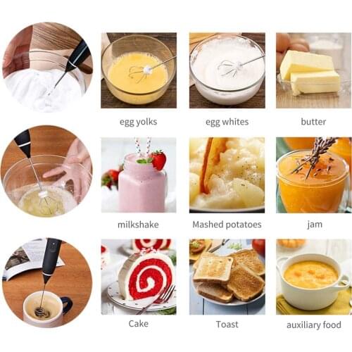 Handheld Milk Frother, Portable Mini Mixer Machine, Foam Coffee Maker Egg Whisk for Latte Cappuccino Milk Foamer USB Charging