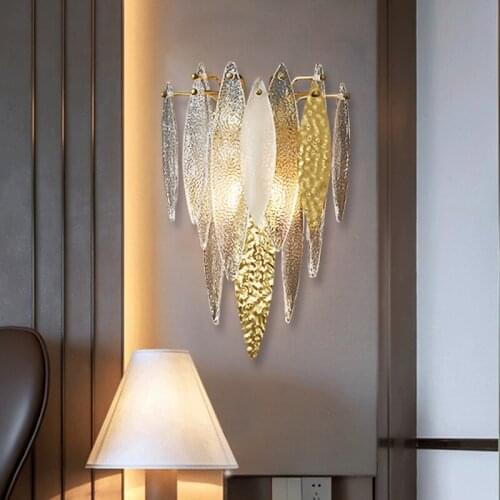 Postmodern LED Glass Wall Light Living Room Background Wall Lamp Bedroom Bedside Decoration Light Hotel Bathroom Home Lamps