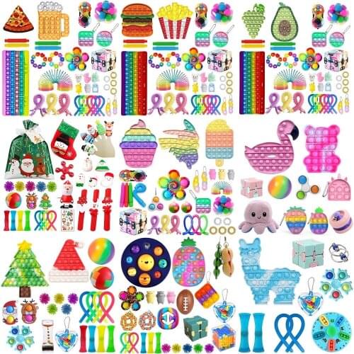 Squishy Fidget Sensory Toys Children With Autism And Anxiety Sensory Reliver Shrink Tube Toys For Adult Push Squeeze Pea Toys