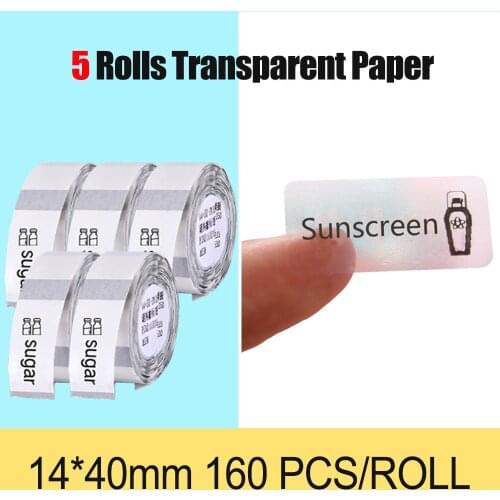 Niimbot Transparent Waterproof And Oil Proof Thermal Paper, White Label Paper For D11 Portable Thermal Printer, Purchase 5