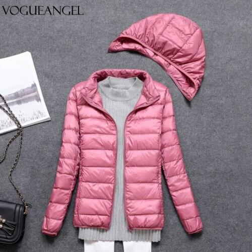 Spring Plus Size 3XL Women Down Jacket Winter Ultra Light 90% White Duck Down Short Hooded Puffer Jacket Female Warm Parka