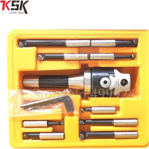 Top quality R8 7/16 Arbor F1 -12 50mm boring head and 9pcs 12mm boring bars, boring head set