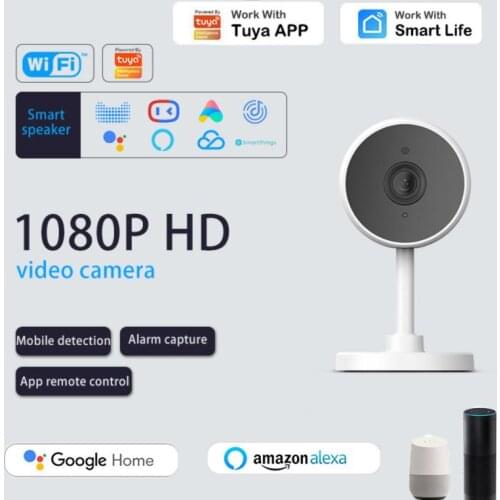 Tuya Smart Home WiFi IP Camera 1080P Motion Detection Night Vision Security Camera Work With Smart Life App Alexa Google Home