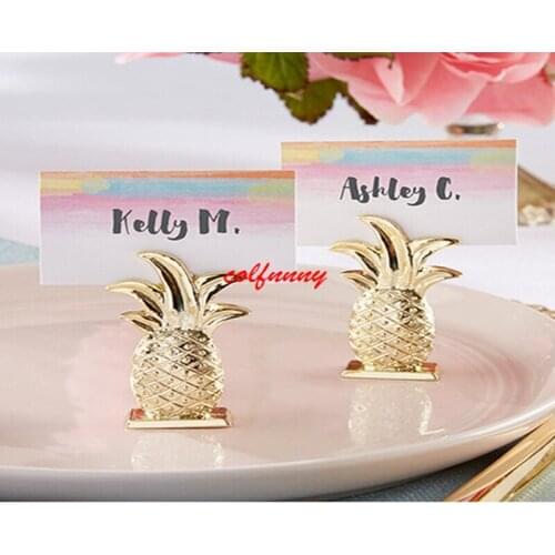100pcs Mini Gold Pineapple Table Place Card Holder Name Number Menu Stand For Wedding Favor Party Event Party Decoration F051402