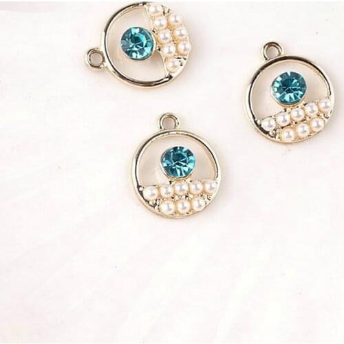 5pcs/lot Alloy Rhinestone Gold Pearls Small Hand Pendant Buttons Ornaments Jewelry Earrings Choker Hair DIY Jewelry Accessories