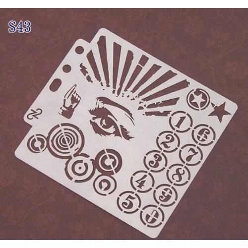 5PCS Eye number Layering Stencils Drawing Color Spray stencil DIY Scrapbook photo album Decorative Embossing DIY card craft