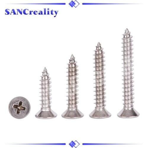 50pcs M1.4 304 Stainless steel Cross recessed countersunk Flat head tapping screws for 3d printer