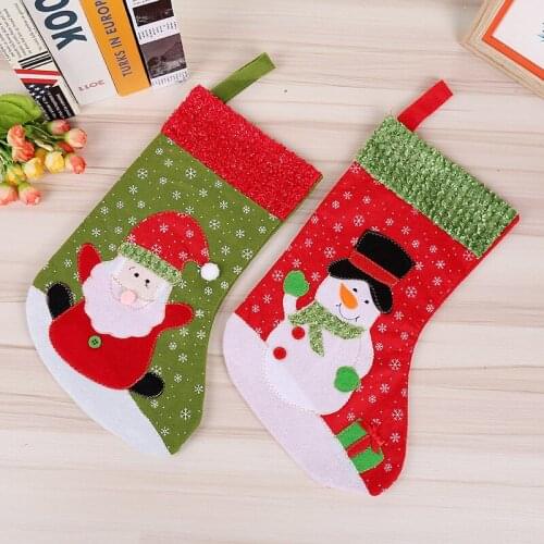 500pcs Candy Bag Noel Christmas Gift Bag Christmas Sock Ornaments Stocking Sack Merry Christmas Tree Hanging Decoration New Year