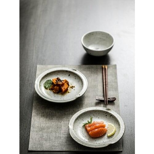 7.5 inch Japanese style stoneware plates refreshment dessert plates hotel characteristic plate retro restaurant tableware