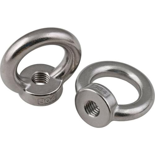 A2 304 Stainless Steel Lifting Female Eye Nuts Ring Nut Thread Loop Hole M3 M4 M5 M6 M8 M10 M12 M14 - M24