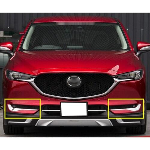 Accessories For Mazda CX-5 CX5 2017 2018 Front Fog Light Foglight Lamp Under Protector Lid Eyelid Eyebrows Cover Kit Trim