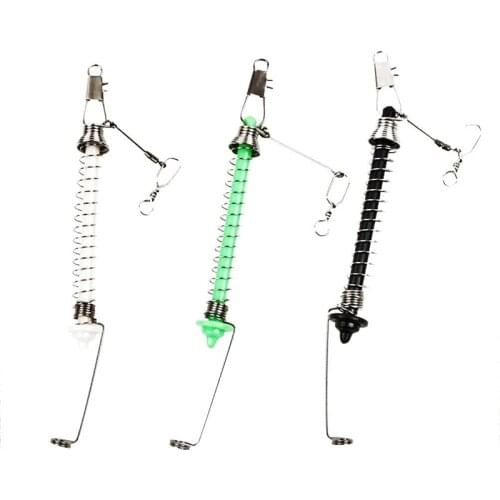 1pc Automatic Fishing Hook Trigger Stainless Steel Spring Fishhook Bait Catch Ejection Catapult Lazy Fishing Tackle