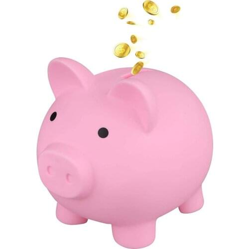 Plastic Piggy Bank Cute Cartoon Small Piggy Early Education Toy Bank Strong And Unbreakable Toys Pink Blue