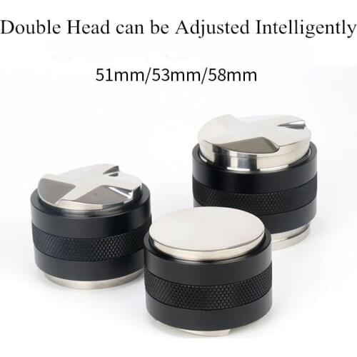 Coffee distributor 51/53/58 mm 2 in 1 Espresso coffee Tamper Adjustable Tamper Corner موزع قهوة