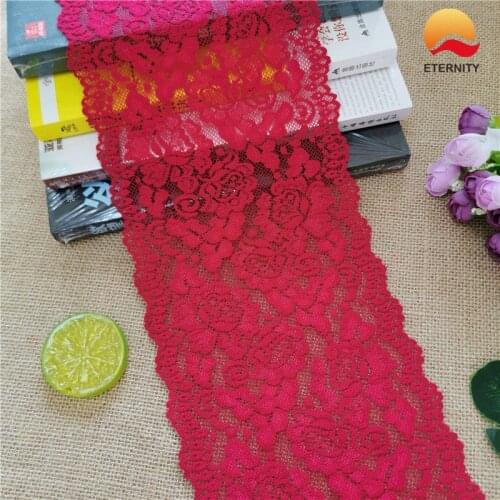 E1230*15CM Lace elastic lace fabric ribbon for fabric wedding elastic lace decoration white large edge