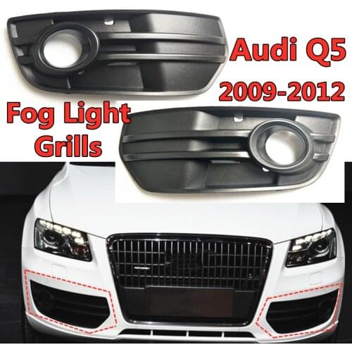Car Styling Front Bumper Frame Cover Grills Fog Light Grills Fog Lamp Grille For Audi- Q5 2009 2010 2011 2012 ABS Replacement