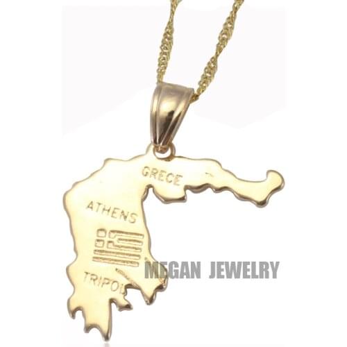 Greece map Greece National Flag pendant & necklace for women & men, country map Greece map jewelry