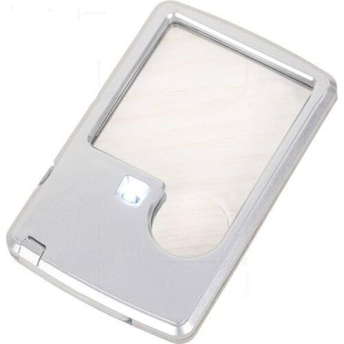 Card Magnifying Glass High-definition Portable for the Elderly to Read Mobile Phones with Le Light