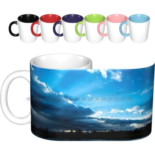 Rays Of Sunshine After The Ceramic Mugs Coffee Cups Milk Tea Mug Daniel J Kmiecik Art Photography Blue Sky Cloudy Sky Fine Art