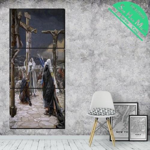 3 Pieces Jesus On the Crossing HD Printed Canvas Painting with Pictures Decoration for Living Room Poster decorative pictures